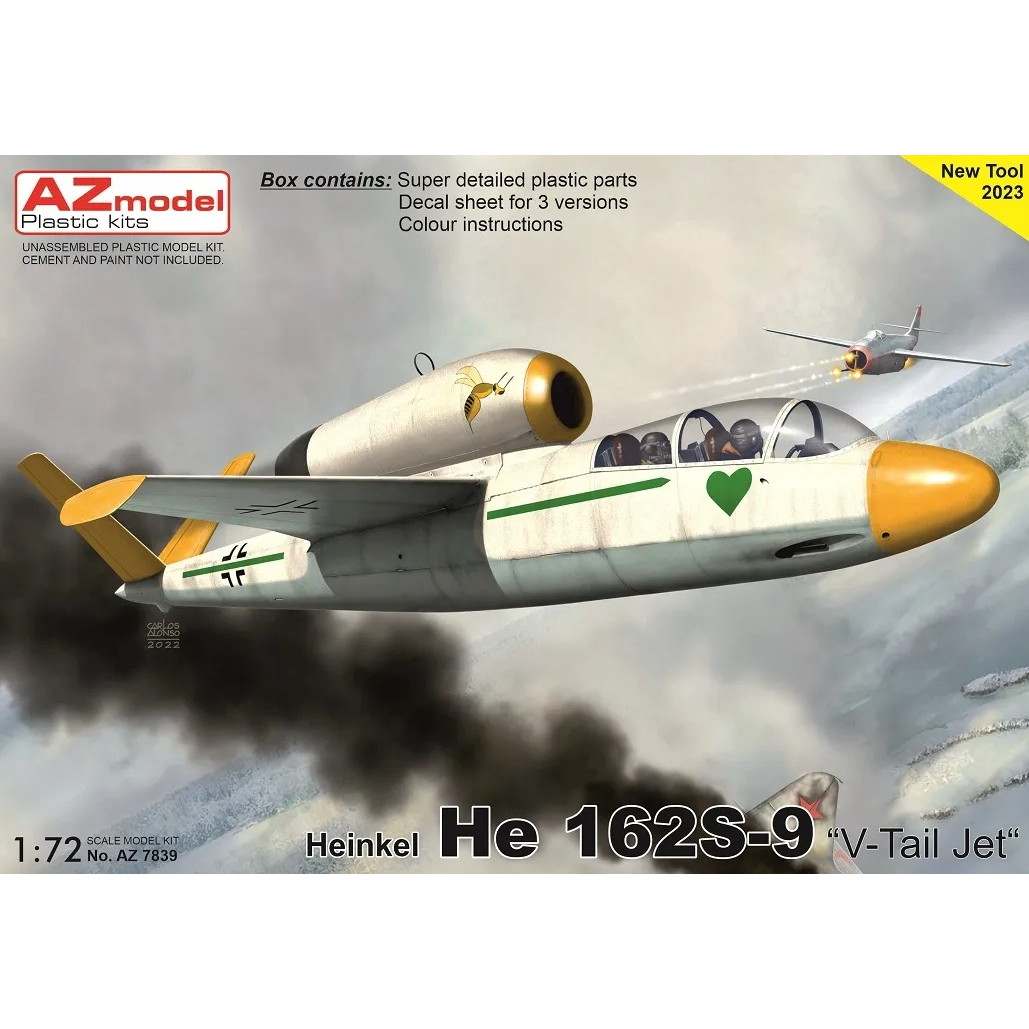 【新製品】AZ7839 1/72 He162S-9 サラマンダー「Vテール複座ジェット機」