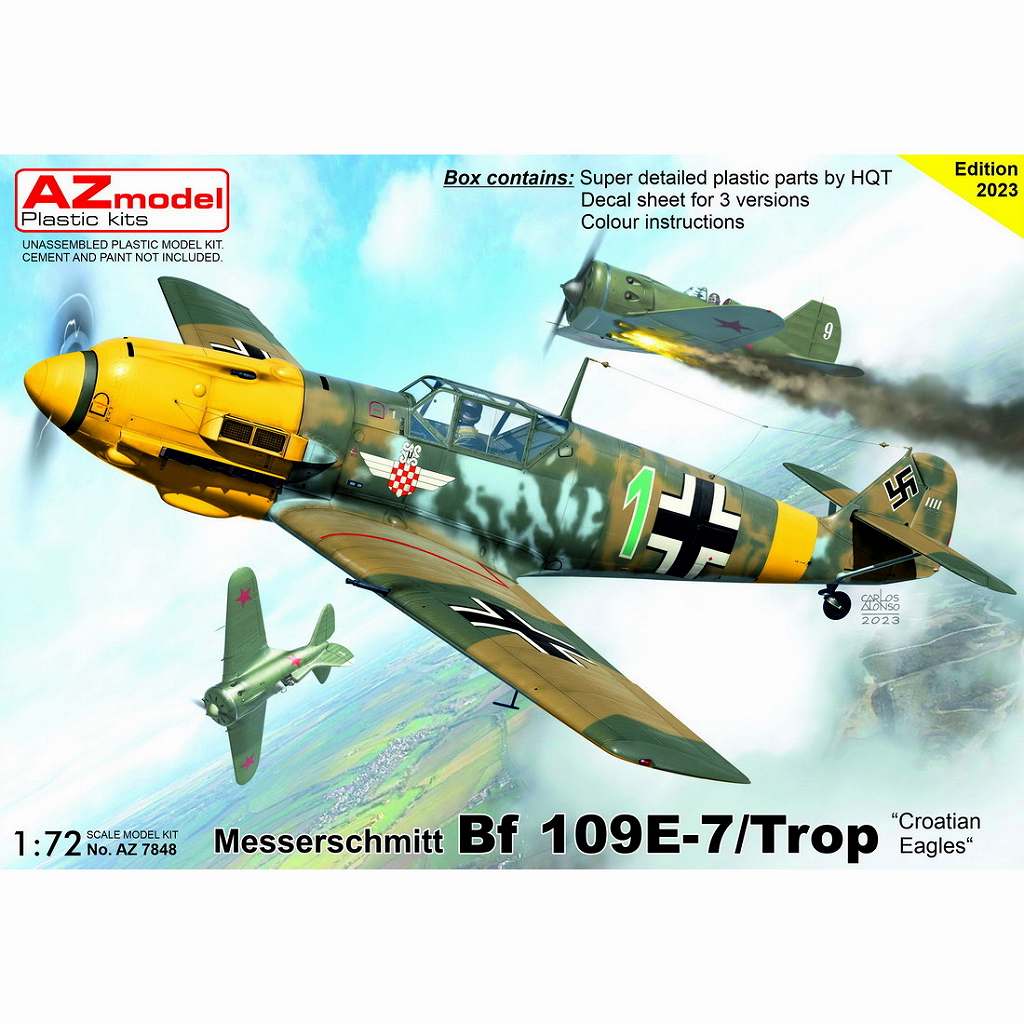 【新製品】AZ7848 1/72 メッサーシュミット Bf109E-7/Trop クロアチアンイーグルズ