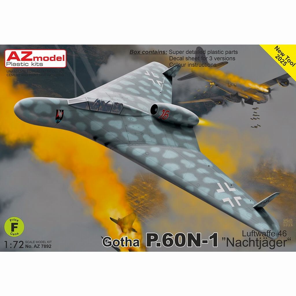 【新製品】AZ7892 1/72 ゴータ P.60N-1 夜間戦闘機 ルフトバッフェ 1946年