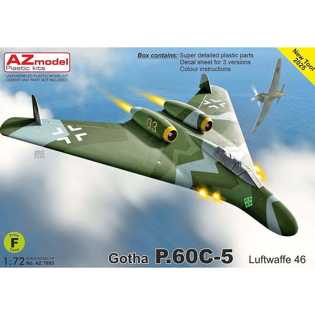 【新製品】AZ7893 1/72 ゴータ P.60C-5 ルフトバッフェ 1946年