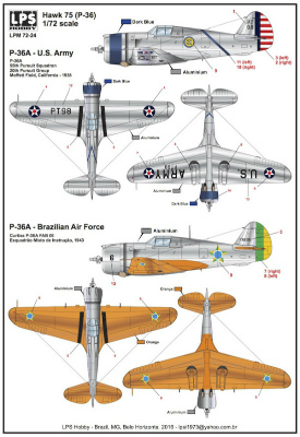 【新製品】LPS HOBBY LPM72-24)カーチス ホーク 75(P-36A) アメリカ陸軍/ブラジル空軍