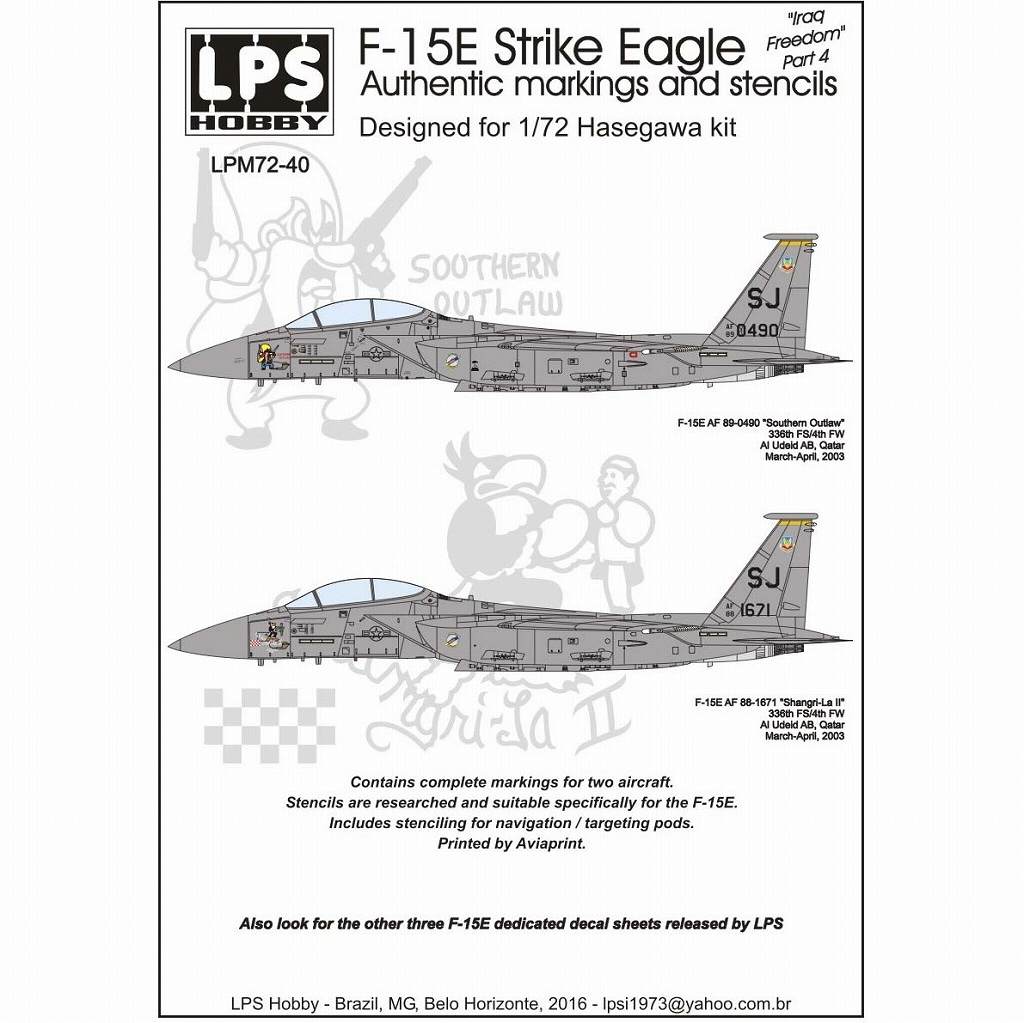 【新製品】LPS HOBBY LPM72-40)F-15E ストライクイーグル イラクフリーダム Pt.4