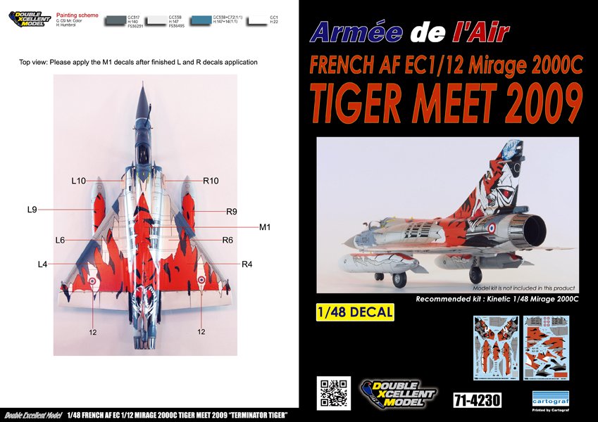 【新製品】DXM Double Excellent Model 71-4230)仏空軍 ミラージュ2000C EC1/12 タイガーミート 2009