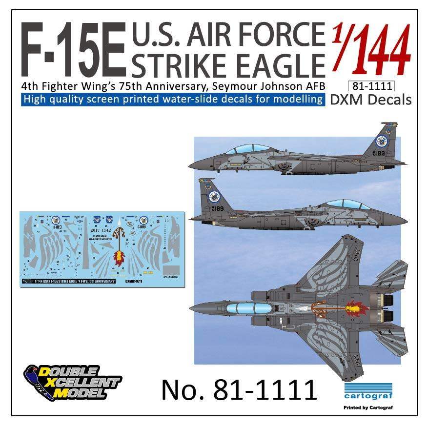 【新製品】DXM Double Excellent Model 81-1111 アメリカ空軍 F-15E ストライクイーグル 第4戦闘航空団 75周年記念