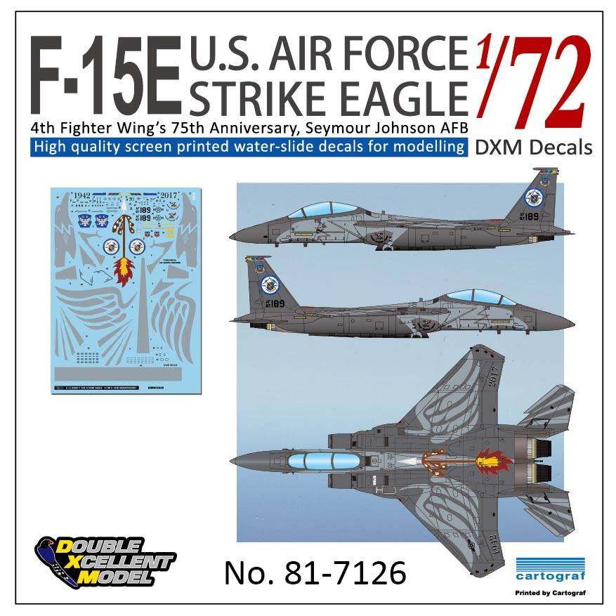 【新製品】DXM Double Excellent Model 81-7126 アメリカ空軍 F-15E ストライクイーグル 第4戦闘航空団 75周年記念