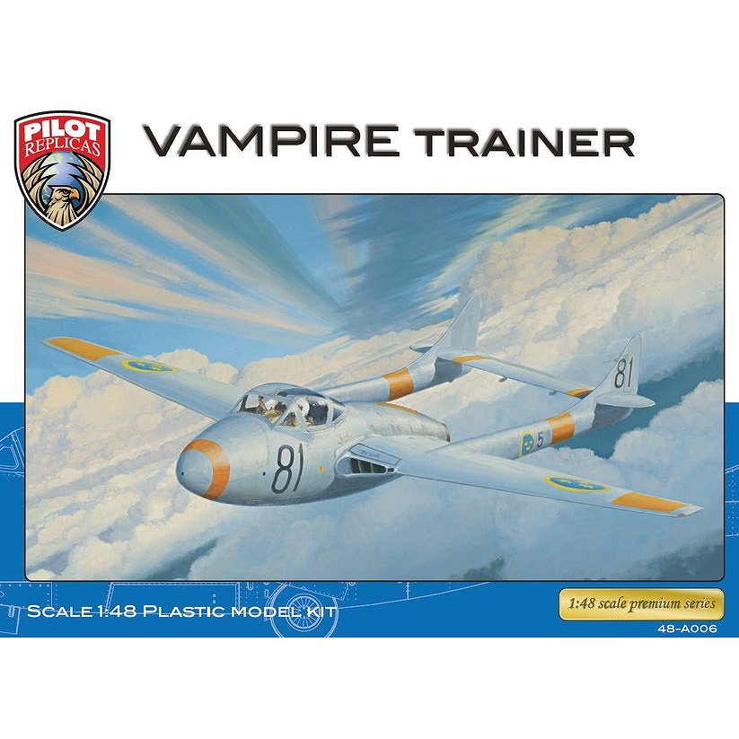 【新製品】PILOT REPLICAS 48-A006 1/48 J28C ヴァンパイア 複座練習機 スウェーデン空軍