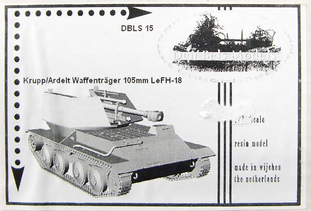 【新製品】Den Bels Models 015)クルップ/アルデルト ヴァッフェントレーガー 105mm自走榴弾砲 leFH18