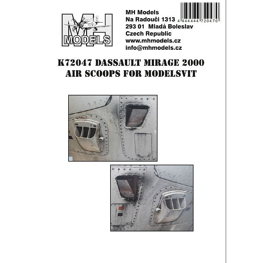 【新製品】MHモデルズK72047 1/72 ミラージュ2000 空気取入スクープ(モデルズビット用)
