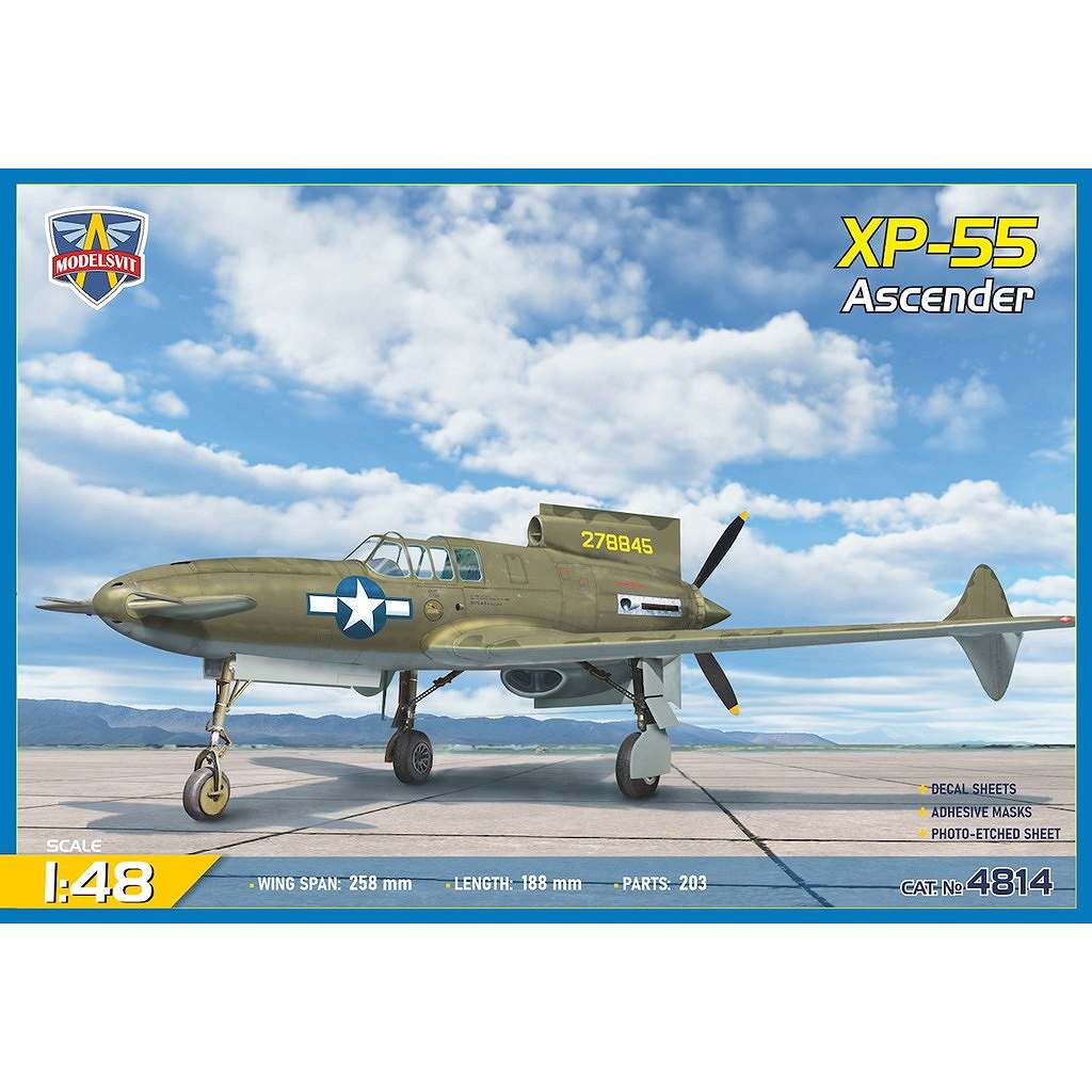 【新製品】4814 1/48 カーチス XP-55 アセンダー 試作戦闘機 1号機