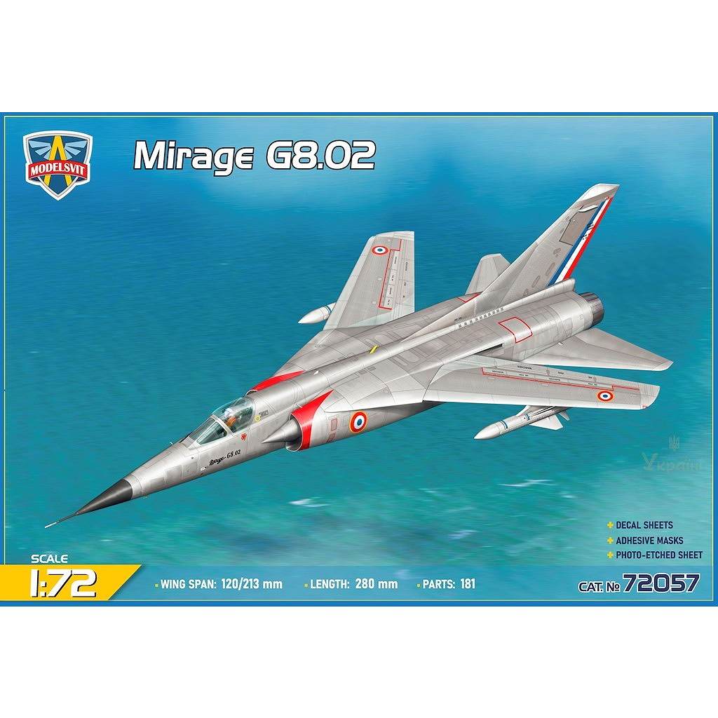 【新製品】72057 1/72 ミラージュ G8.02 試作単座可変翼迎撃機