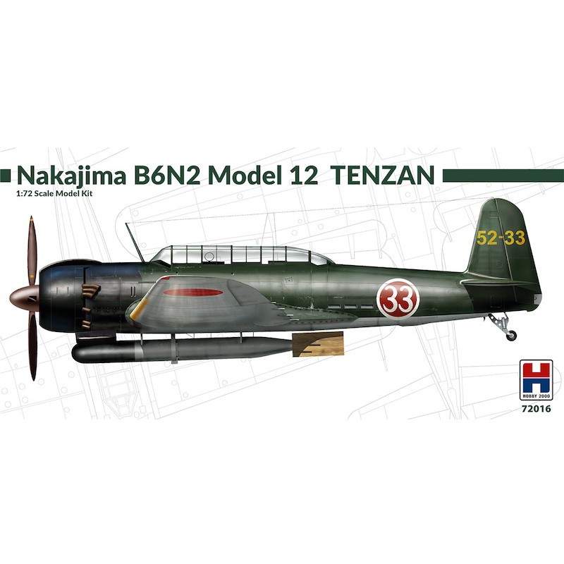 【新製品】ホビー2000 72016)中島 B6N1 艦上攻撃機 天山 一二型