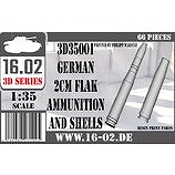 【新製品】3D35001 WWII ドイツ 2cm Flak 砲弾&薬莢