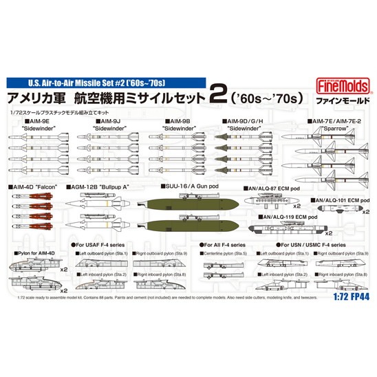 【新製品】FP44 アメリカ軍 航空機用ミサイル セット2 (`60s～`70s)