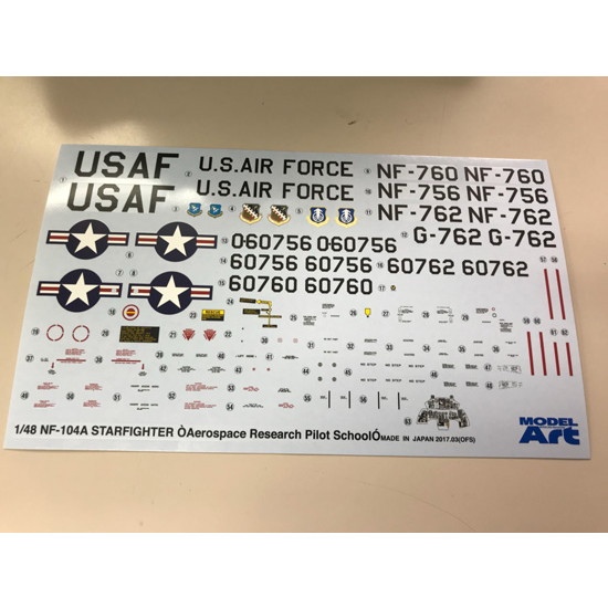 【再入荷】【アウトレット】アメリカ空軍 スペーストレーナー NF-104A デカール