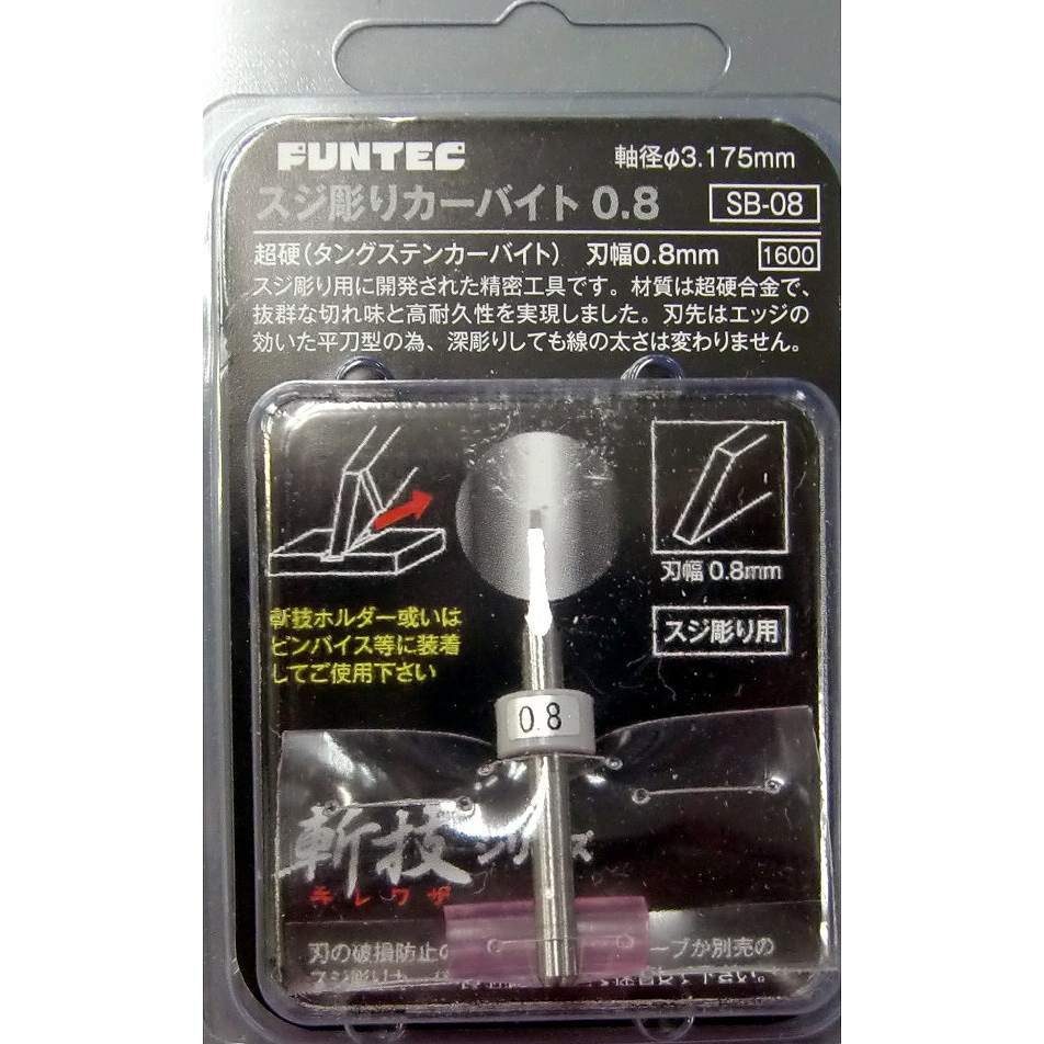 【新製品】SB-08)スジ彫りカーバイト0.8 刃幅0.8mm