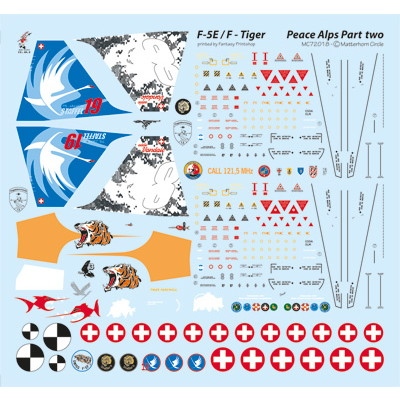 【新製品】Matterhorn Circle Decals 72018 スイス空軍 F-5E/F タイガーII ピースアルプス Pt.2