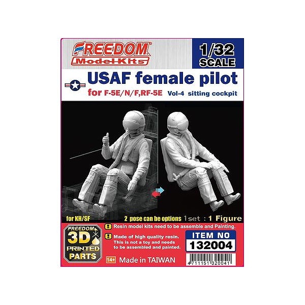 【新製品】132004 1/32 米空軍 女性パイロット (F-5E/F、RF-5E用) Vol.4 (着座ポーズ)