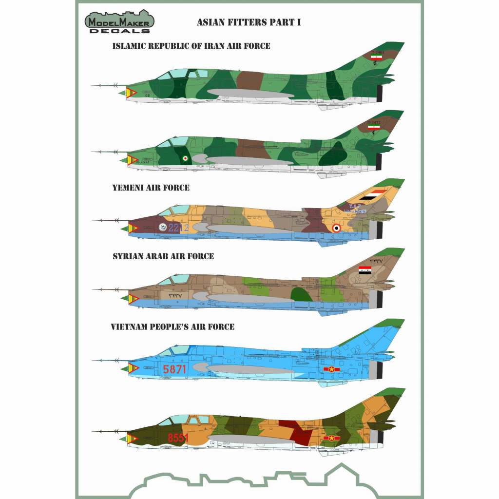 【新製品】モデルメーカーデカール D48122 スホーイ Su-22 フィッター アジア諸国 Pt.1
