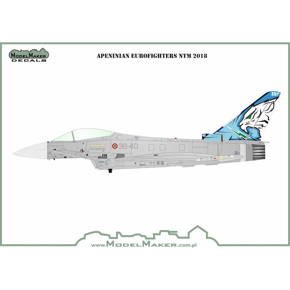 【新製品】モデルメーカーデカール D48145 イタリア空軍 アペンニアン ユーロファイター タイガーミート2018