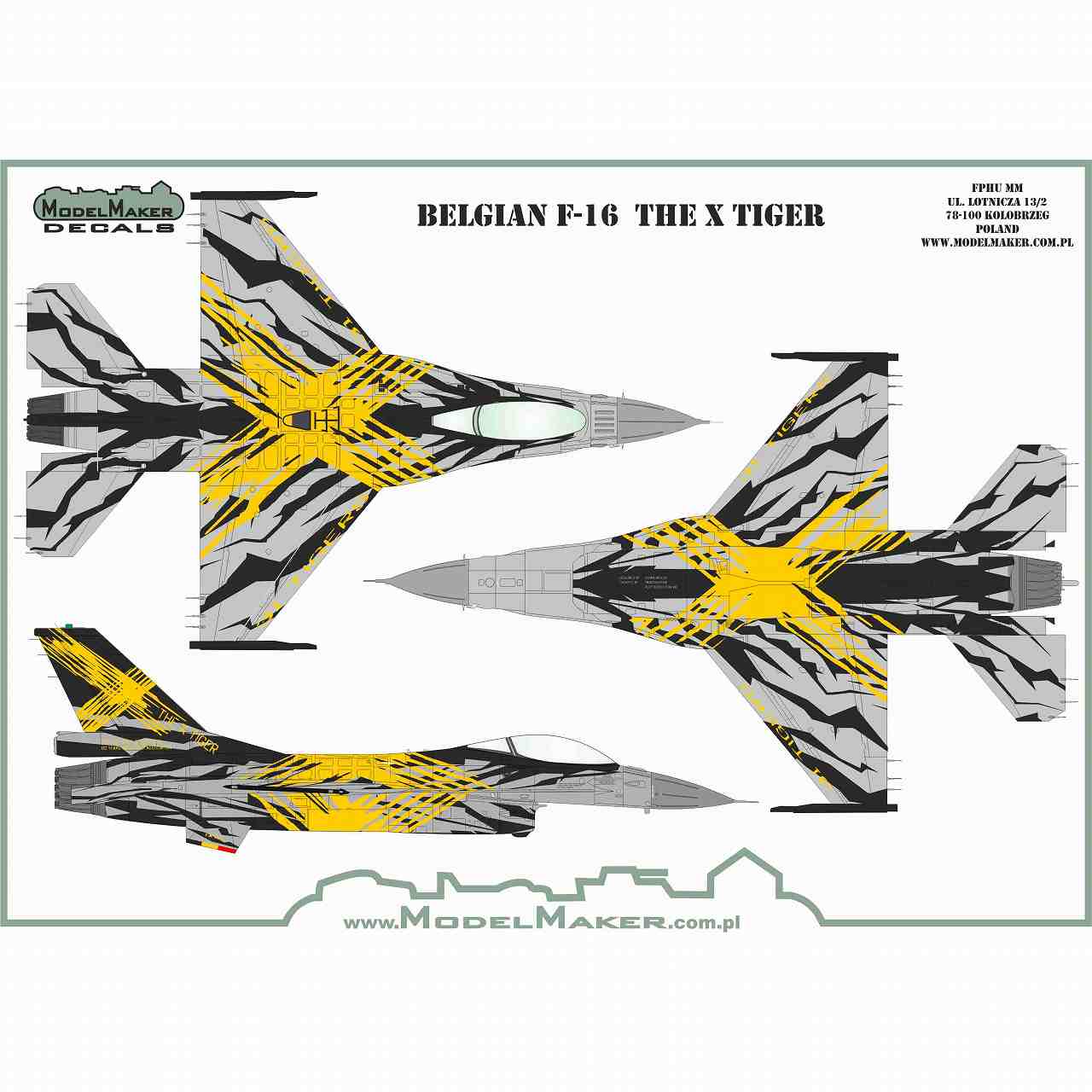 【新製品】モデルメーカーデカール D48179 ベルギー F-16 THE X TIGER