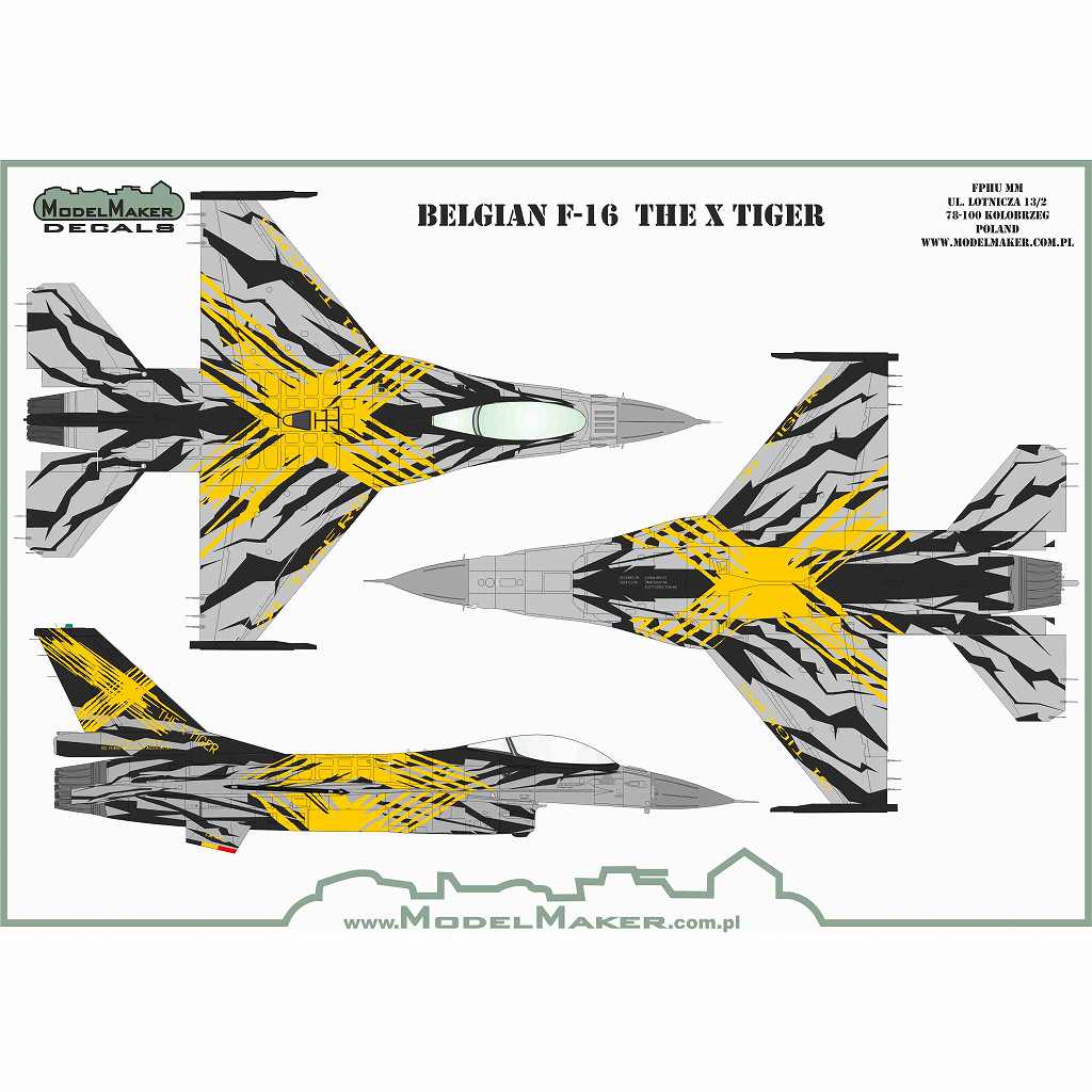 【再入荷】モデルメーカーデカール D72179 ベルギー F-16 THE X TIGER