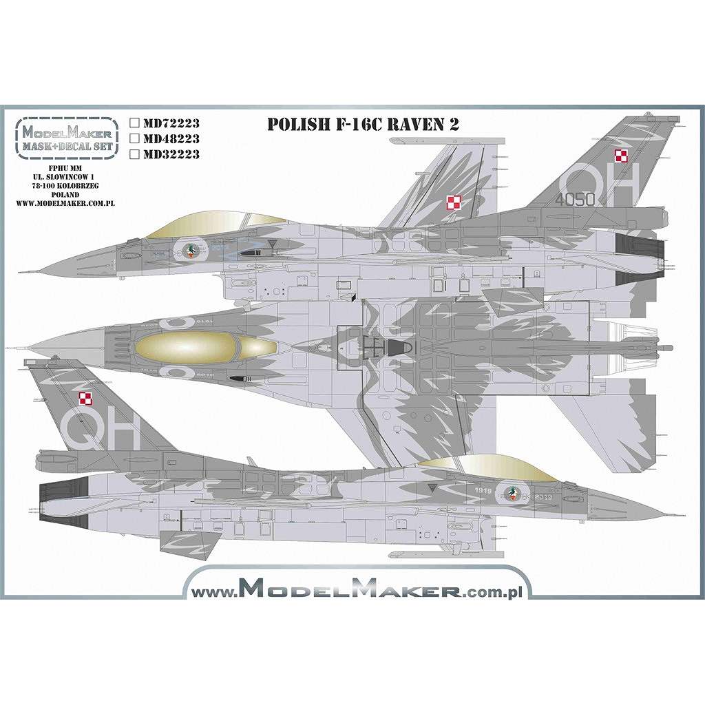 【新製品】モデルメーカーデカール D72223 ポーランド空軍 F-16C レイヴン 2