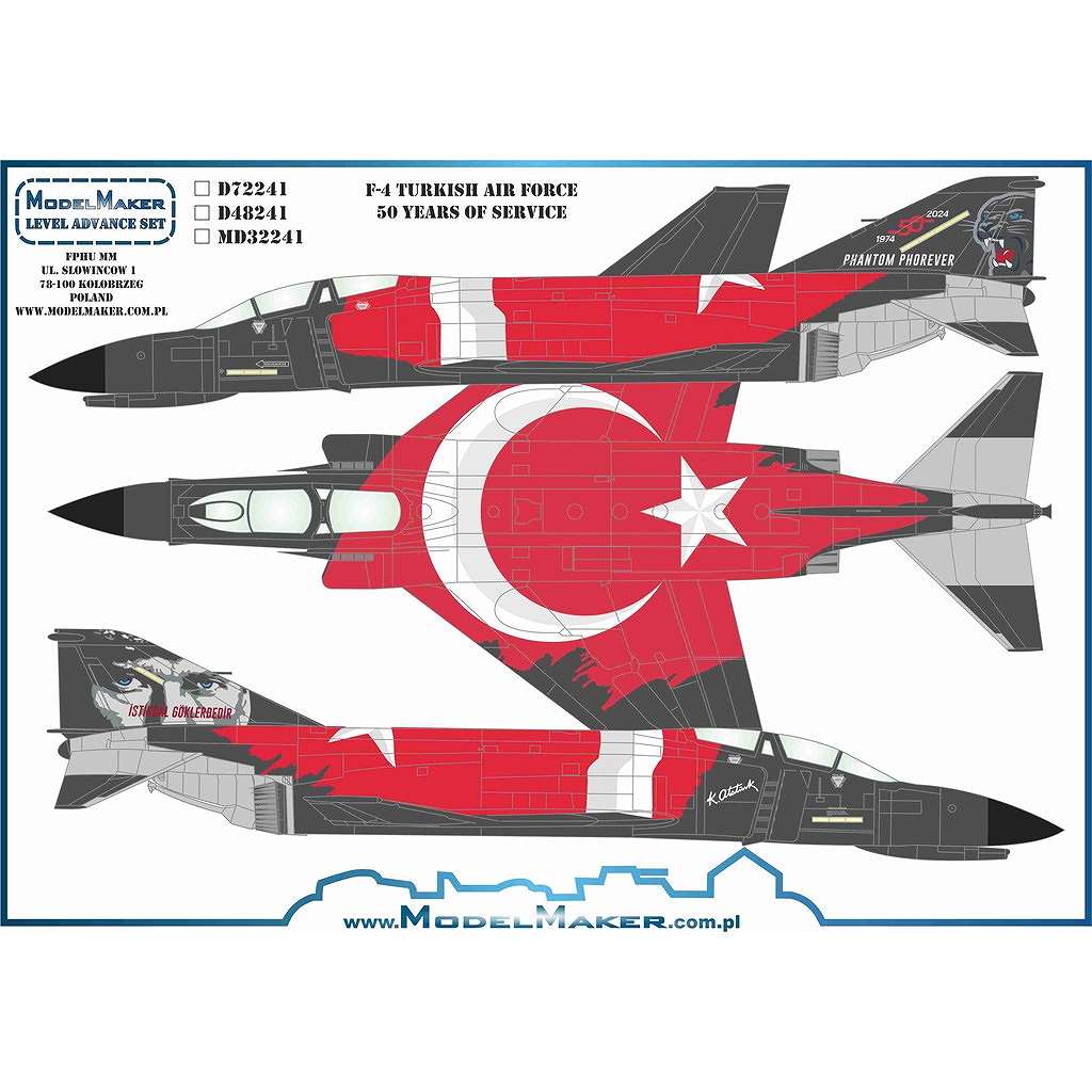 【新製品】モデルメーカーデカール D72241 トルコ空軍 50周年記念 F-4 ファントムII