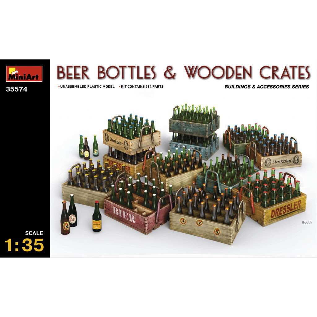 【新製品】35574)ビールビン＆木枠箱