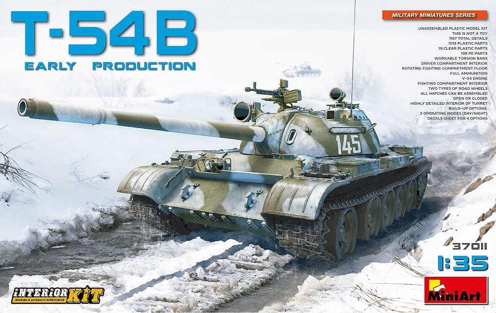 【新製品】37011)ソビエト中戦車 T-54B 初期生産型 フルインテリア（内部再現）