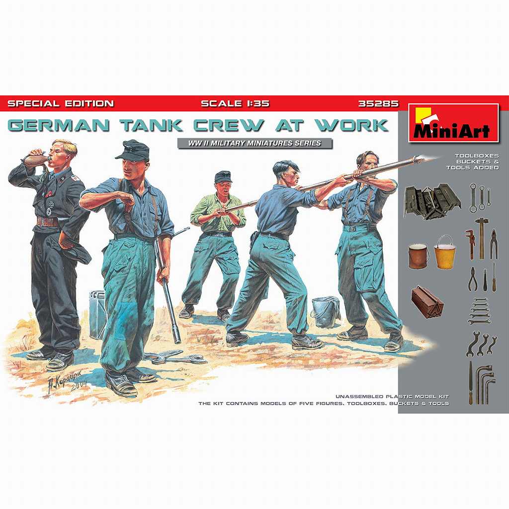 【新製品】35285 1/35 ドイツ兵作業中5体入特別版（工具箱、工具、バケツ付）