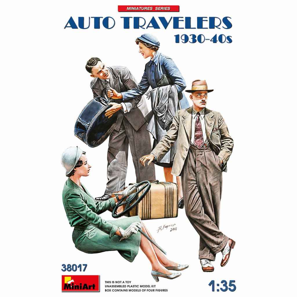 【新製品】38017 自動車で旅行する民間人セット1930-40年代（４体入）