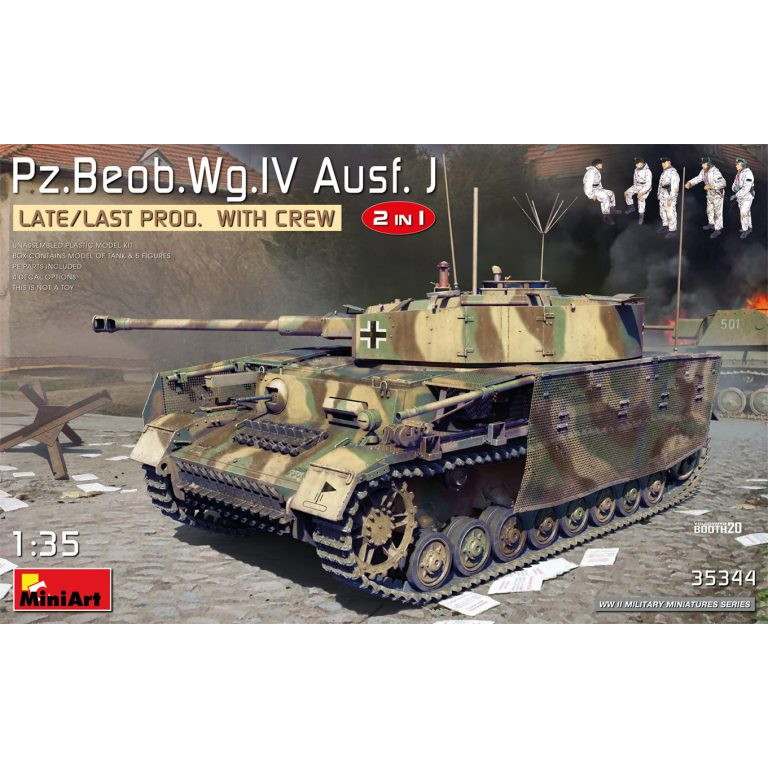 【新製品】35344 IV号戦車J型 Pz.Beob.wg.砲兵観測車 後期/最終生産型 選択式（乗員５体付）