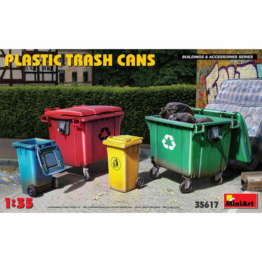 【新製品】35617 プラスチック製ゴミ箱セット ４個入