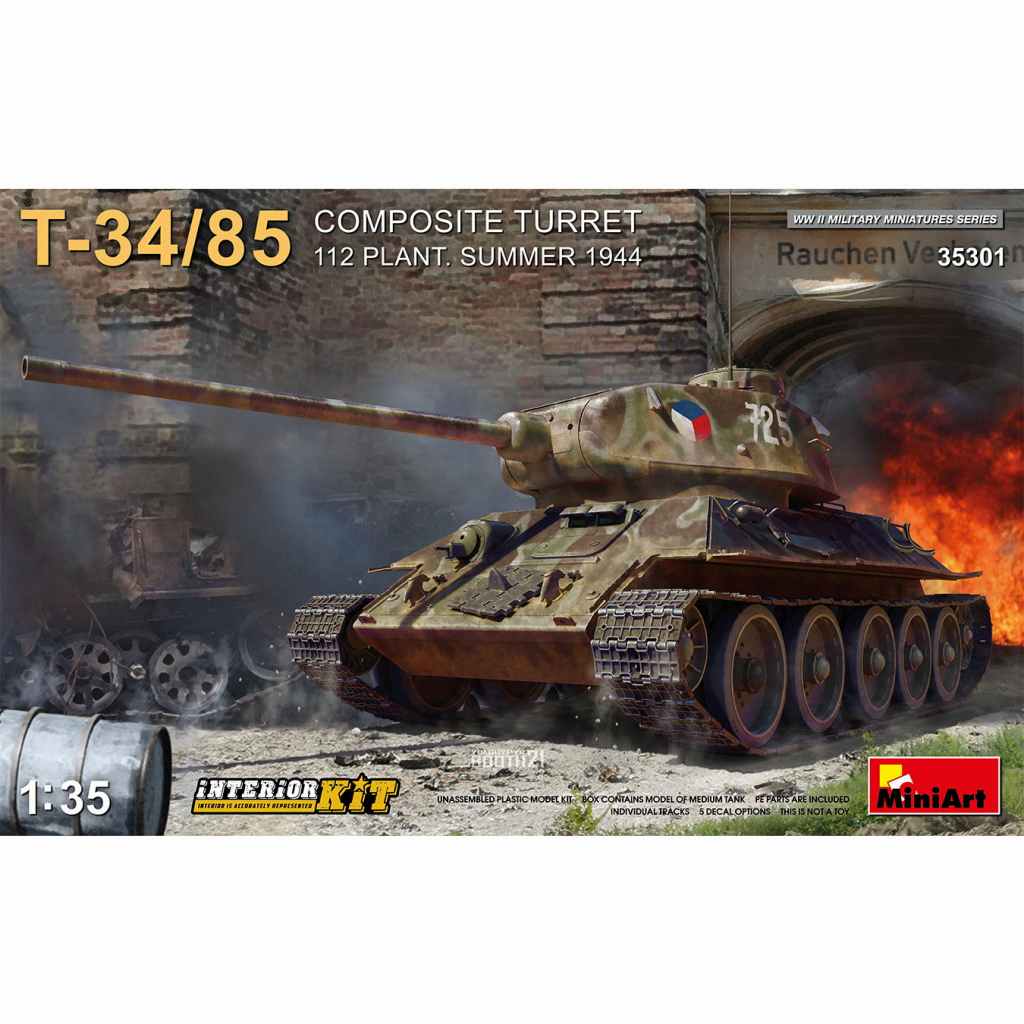 【新製品】35301 T-34-85Composite Turret 112工場 1944年夏 フルインテリア(内部再現)