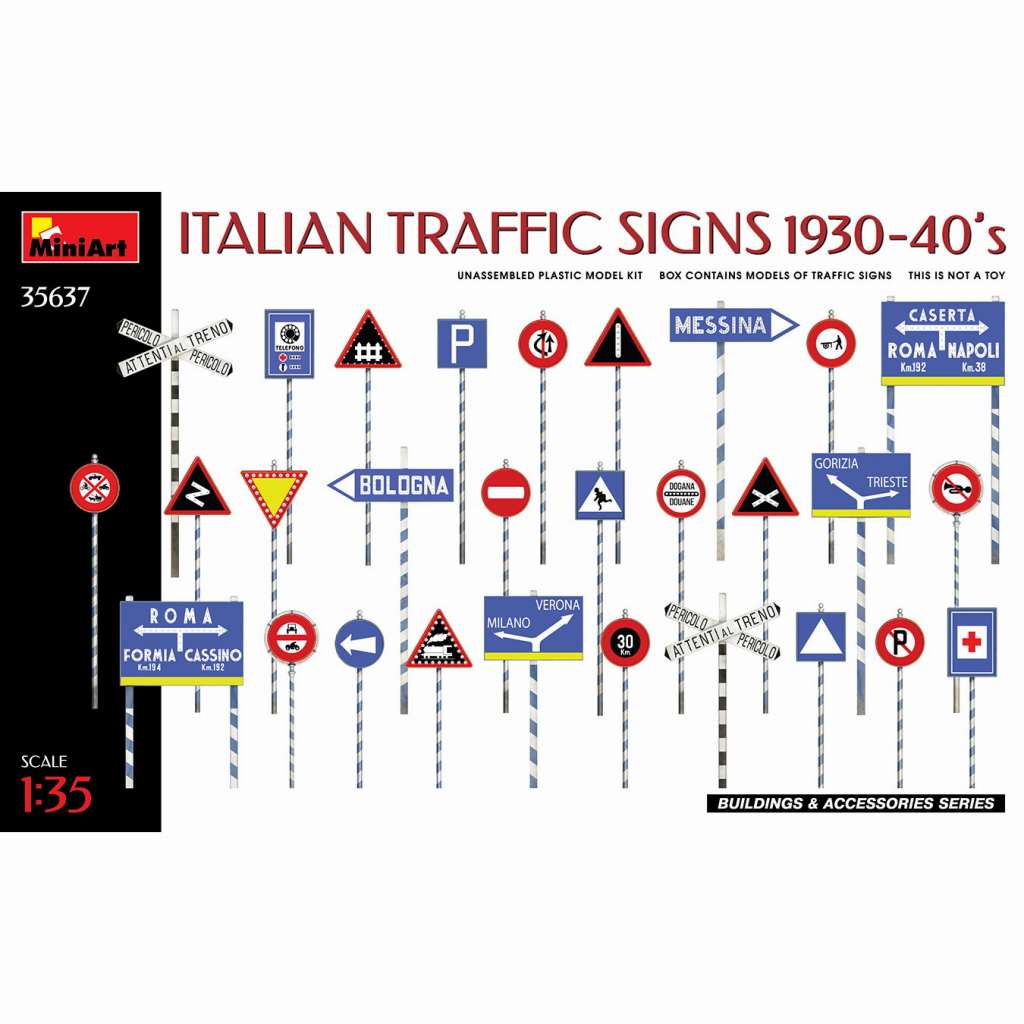 【新製品】35637 イタリア交通標識 1930年-40年
