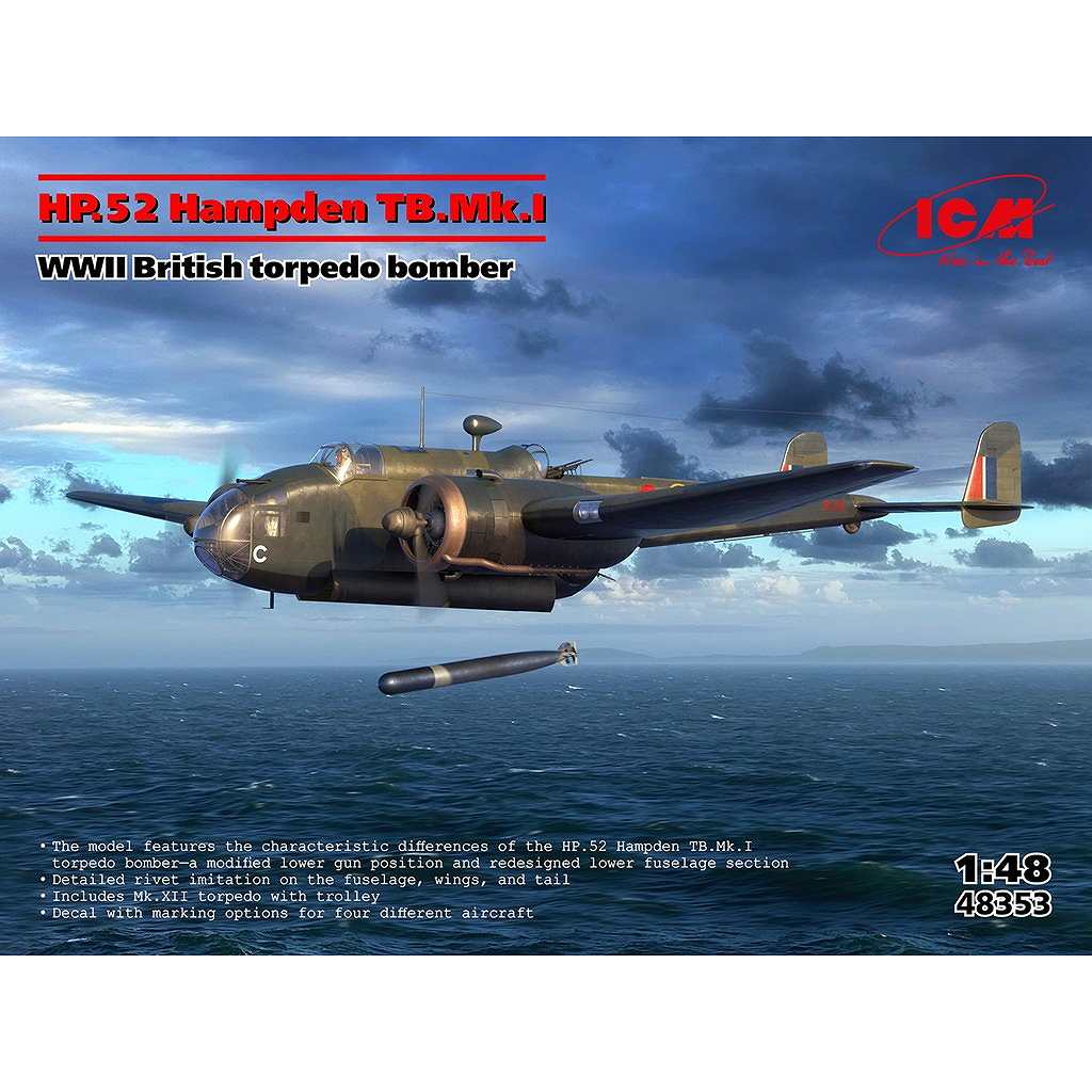【新製品】48353 WWII イギリス軍 雷撃機 HP.52 ハンプデン TB.Mk.I