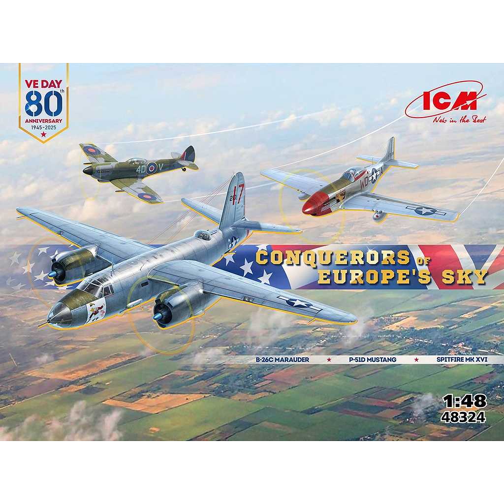 【新製品】48324 ヨーロッパ上空の征服者（B-26B マローダー、マスタング P-51D・スピットファイア Mk.XVI）