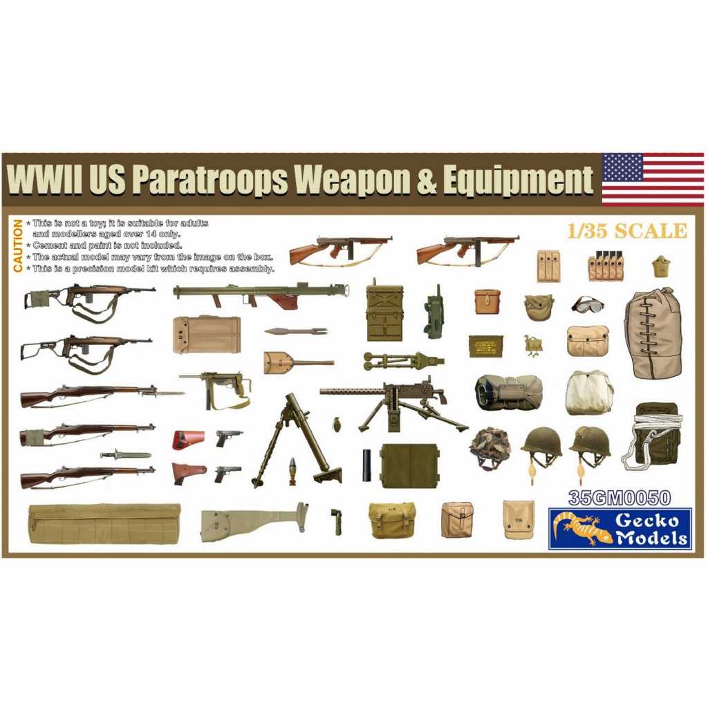 【新製品】35GM0050 1/35 WWII 米 落下傘兵用武装 & 装備セット