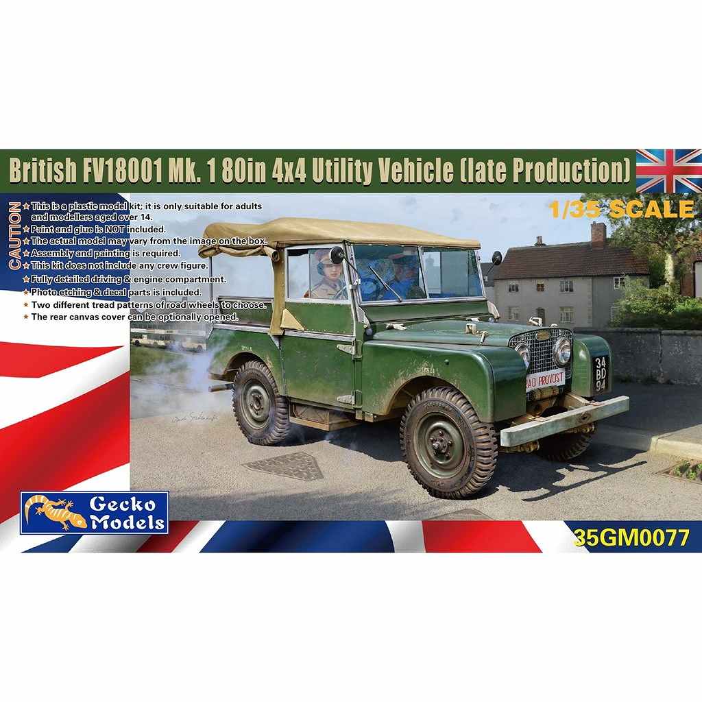 【新製品】35GM0077 1/35 英国陸軍 FV18001 マークI 80in 4X4 ユーティリティビークル (後期型)