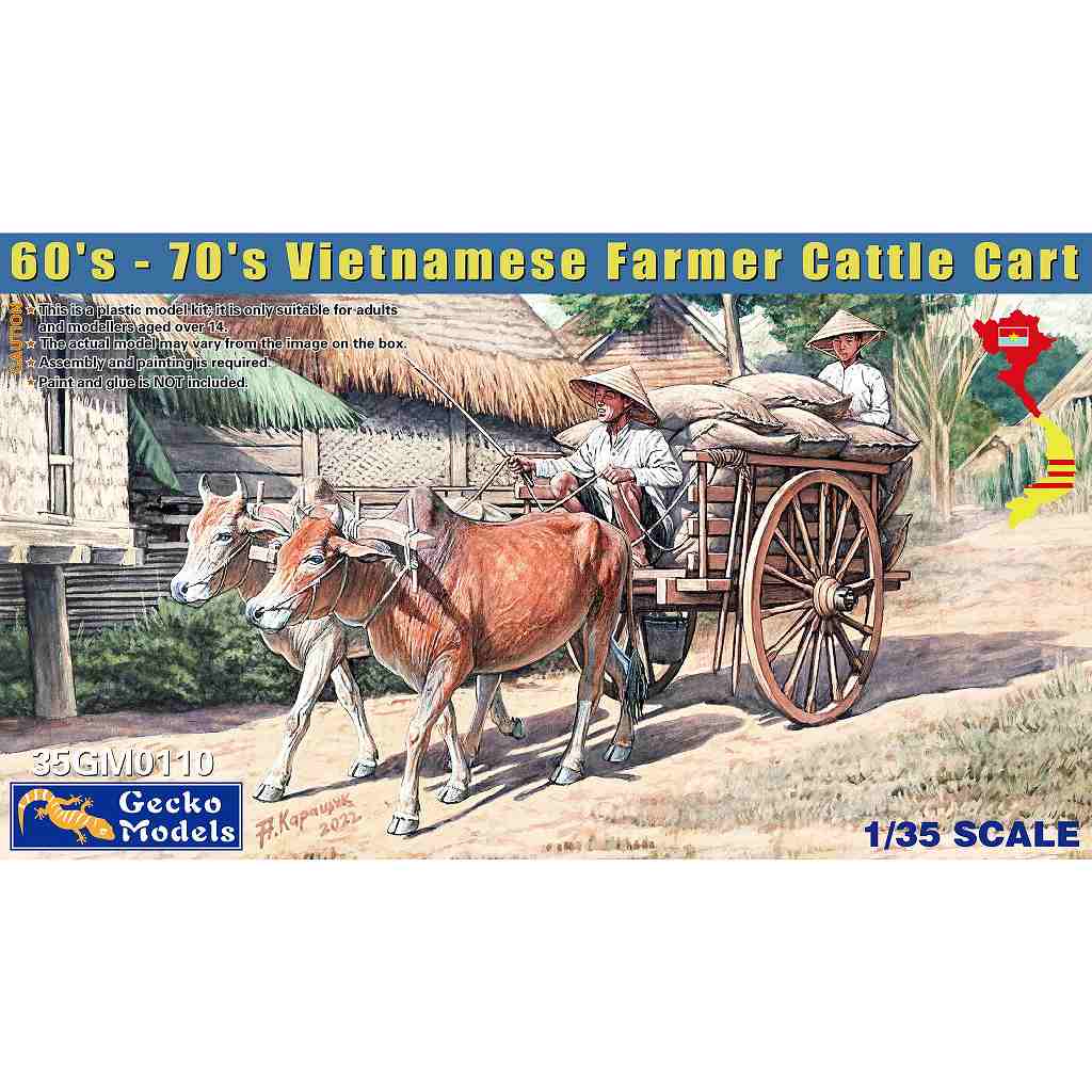 【新製品】35GM0110 1/35 ベトナム 農民と牛車セット(1960年-1970年代)