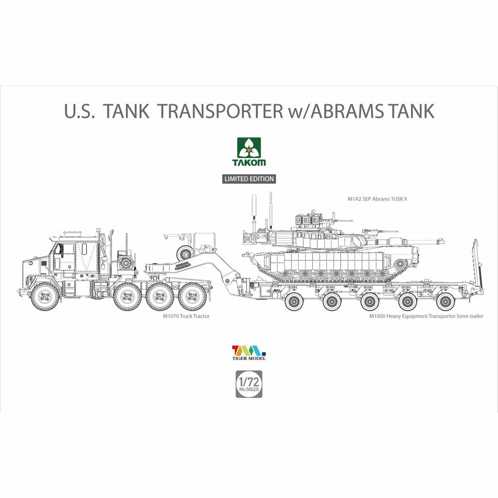 【新製品】5002X 米軍 M1070 & M1000 70トン戦車運搬車w/M1A2 SEP エイブラムスTUSKII 主力戦車　初回限定生産版