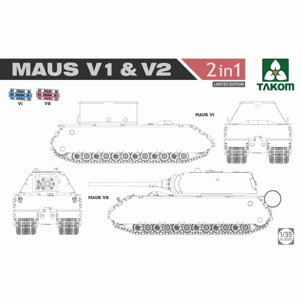 【新製品】2050X ドイツ超重戦車 マウス V1 & V2 