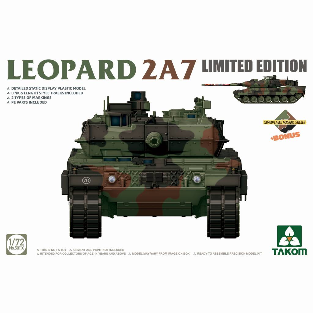 【新製品】5011X レオパルト2A7 主力戦車 w/迷彩マスクシール (限定版)
