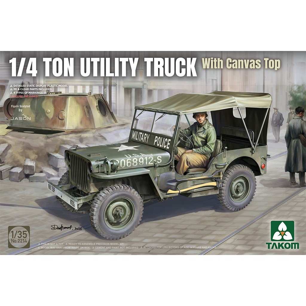 【新製品】2214)1/35 米陸軍 1/4トン ユーティリティトラック w/キャンバストップ