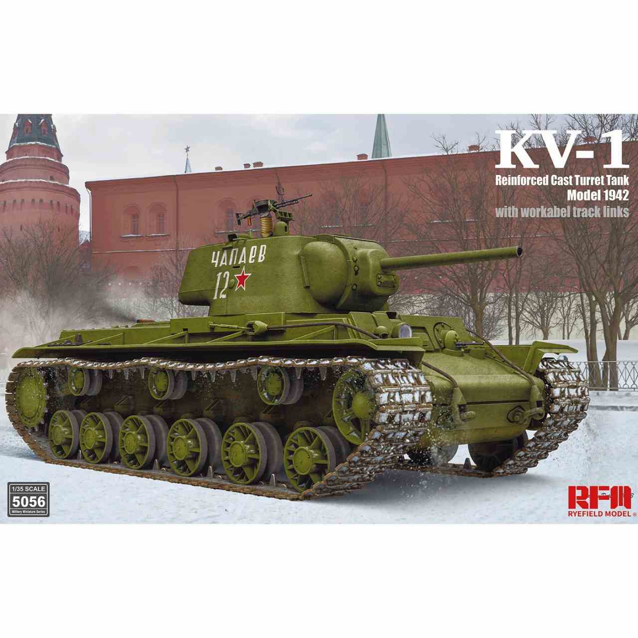 【新製品】5056 1/35 KV-1 Mod.1942 装甲強化型鋳造砲塔搭載型 w/可動式履帯