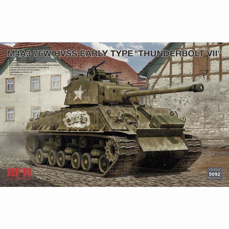 【新製品】5092 1/35 M4A3 シャーマン 76W HVSS 初期型 サンダーボルトVII