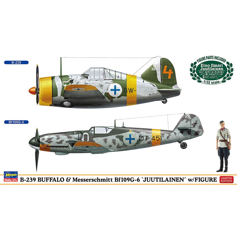 【新製品】02439 B-239 バッファロー & メッサーシュミット Bf109G-6 “ユーティライネン” w/フィギュア