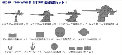 【新製品】[4986470017006] NE-01R)新型・改訂版 新WWII 日本海軍艦戦装備セット(I)R