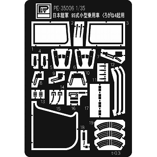 【新製品】[4986470044439] PE-3506)日本陸軍 くろがね4起用エッチングパーツ