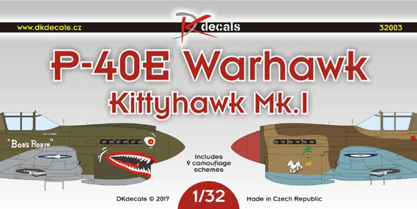 【新製品】DKデカール 32003)P-40E ウォーホーク/キティホーク Mk.I